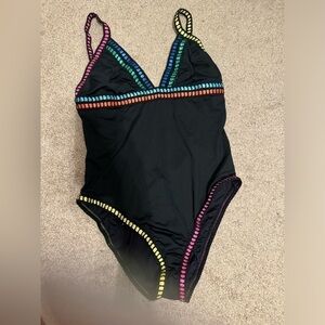 Blanca black‎ and multicolor one piece swimsuit size 10